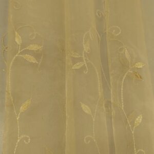 κουρτίνα έτοιμη ραμμένη μέτρο χρυσαφί οργάντζα σχέδιο