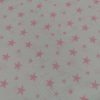 Ύφασμα κουρτίνα έτοιμη οργανικό βαμβάκι 100% λευκό άσπρο ροζ αστεράκια